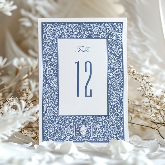 Vintage Blue Morris Tischnummer Cards