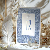 Vintage Blue Morris Tischnummer Cards