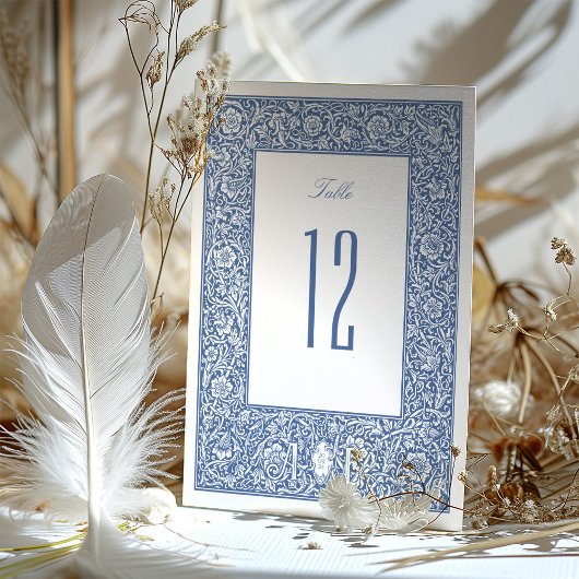 Vintage Blue Morris Tischnummer Cards