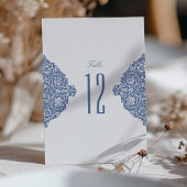 Vintage Blue Morris Tischnummer Cards