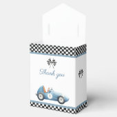 Vintage Blue Race Car 1st Birthday Geschenkschachtel (Geöffnet)