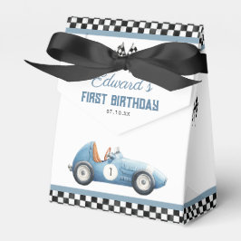 Vintage Blue Race Car 1st Birthday Geschenkschachtel