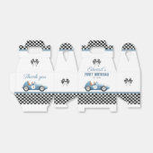 Vintage Blue Race Car 1st Birthday Geschenkschachtel (Ungefaltet)