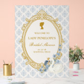 Vintage Blue Regency Cameo Bridal Shower Acrylschild (Hochzeit)