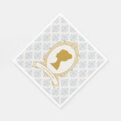 Vintage Blue Regency Cameo Bridal Shower Serviette (Ecke)