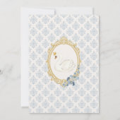 Vintage Blue Regency Swan Cameo Bridal Shower Einladung (Rückseite)