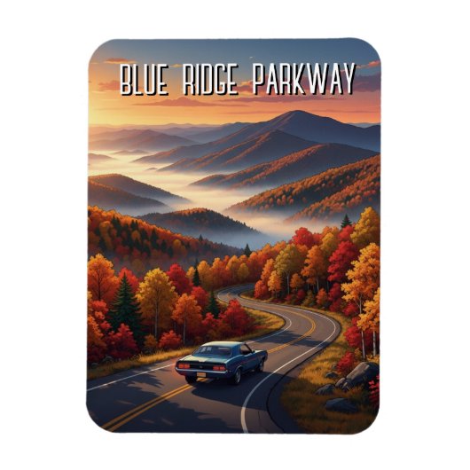 Vintage Blue Ridge Parkway Souvenir Magnet (Vertikal)