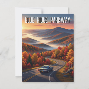 Vintage Blue Ridge Parkway Souvenir Postkarte