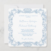 Vintage Blue Square Elegant Wedding  (Vorderseite)