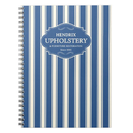Vintage Blue Stripes-Logo Notizblock (Vorderseite)