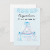 Vintage Blue-Stroll-Baby-Gratulationskarte (Vorne/Hinten)