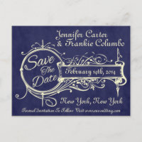 Vintage Blue Tafel Save The Date