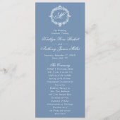 Vintage Blue Toile Monogram Wedding Programs Einladung (Vorderseite)