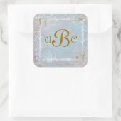 Vintage Blue Toile & Script Custom Stickers (Tasche)