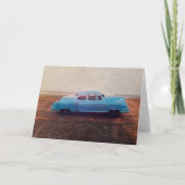 Vintage Blue Toy Car Dankeskarte (Vorderseite)
