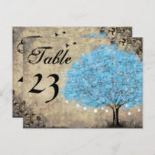 Vintage Blue Tree Tischnummern (Vorne/Hinten)