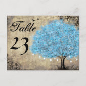 Vintage Blue Tree Tischnummern (Vorderseite)