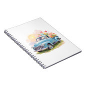 Vintage Blue Truck with Easter Eggs & Tulips Notizblock (Rechte Seite)