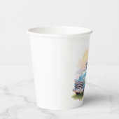 Vintage Blue Truck with Easter Eggs & Tulips Pappbecher (Rechts)