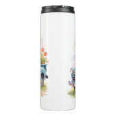 Vintage Blue Truck with Easter Eggs & Tulips Thermosbecher (Rückseite)