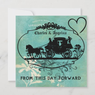 Vintage Blue Von Diesem Tag An Hochzeitseinladung Einladung