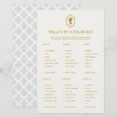 Vintage Blue What's In Your Purse Bridal Shower (Vorne/Hinten)