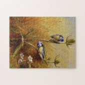 Vintage Blue Wild Bird Kunst Puzzle (Horizontal)