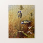Vintage Blue Wild Bird Kunst Puzzle (Vertikal)