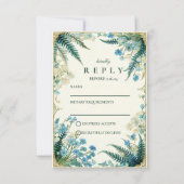 Vintage Bluebell Botanical Wedding RSVP Karte (Vorderseite)