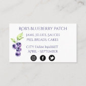 Vintage Blueberries Business Card Visitenkarte (Rückseite)