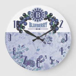 Vintage Blueberries Frucht-Kitchen-Clock Große Wanduhr