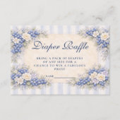 Vintage Blueberry Floral Diapper Raffle Begleitkarte (Vorderseite)