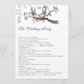 Vintage Bluebird-Hochzeitsprogramme Programm (Rückseite)