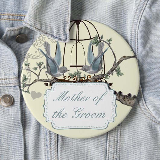 Vintage Bluebird Love Birds Hochzeiten Abzeichen Button (Beispiel)