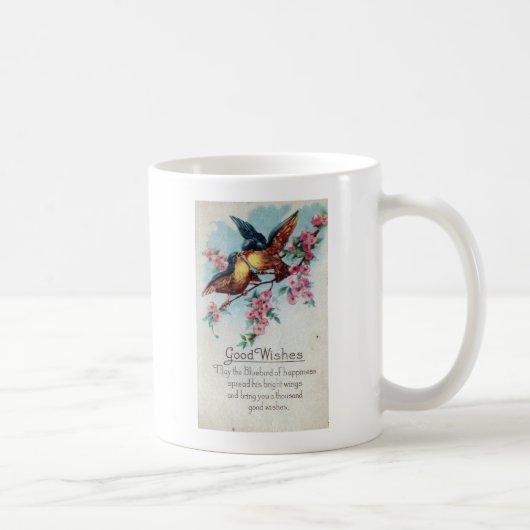 Vintage Bluebird-Wünsche Kaffeetasse (Rechts)