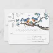 Vintage Bluebirds blühende Branchensehen RSVP Karte (Rückseite)