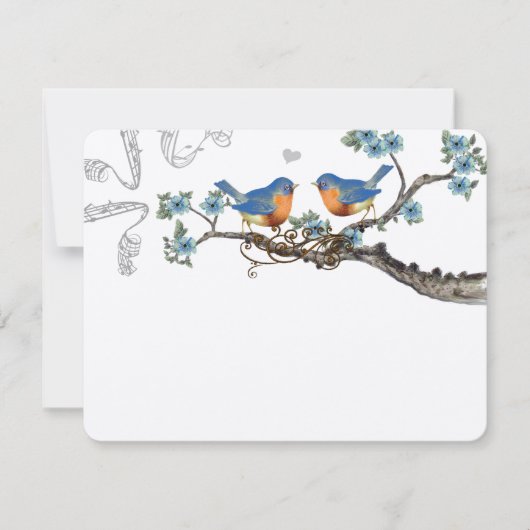 Vintage Bluebirds blühende Branchensehen RSVP Karte (Vorderseite)