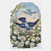 Vintage Bluebirds Blume Lilie der Talvögel Handtuch (Vertikal)
