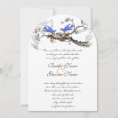 Vintage Bluebirds Chirping Hochzeitseinladungen Einladung (Vorderseite)