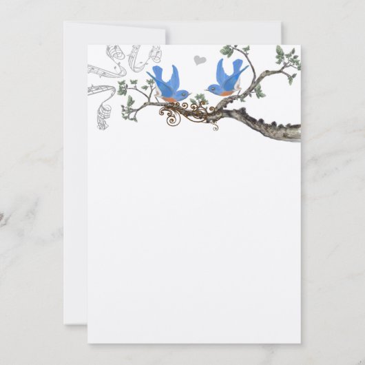 Vintage Bluebirds Hochzeitseinladungen Einladung (Rückseite)