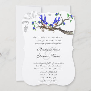 Vintage Bluebirds Royal Blue Wedding Einladungen
