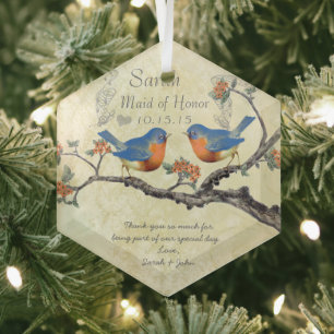 Vintage Bluebirds Trauzeugin Ornamente