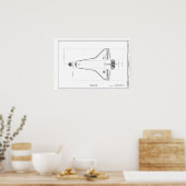 Vintage-Blueprint des Space Shuttle Discovery Poster (Küche)