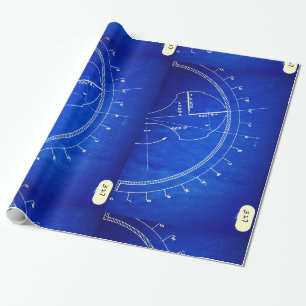 Vintage Blueprint-Diagramm Nr. 327 Geschenkpapier