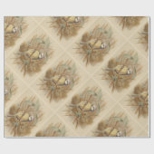 Vintage Bluetit-Illustration Geschenkpapier (Flach)