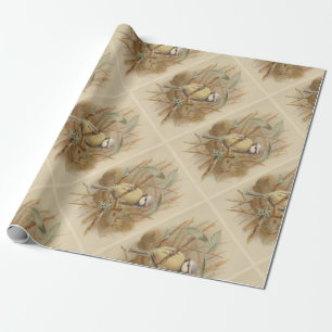 Vintage Bluetit-Illustration Geschenkpapier
