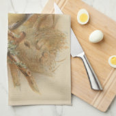 Vintage Bluetit-Illustration Geschirrtuch (Viertel Falte)