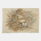 Vintage Bluetit-Illustration Geschirrtuch (Horizontal)