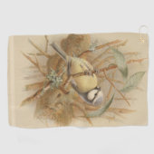 Vintage Bluetit-Illustration Golfhandtuch (Horizontal)