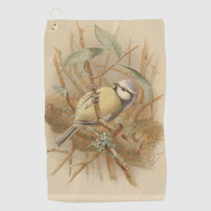Vintage Bluetit-Illustration Golfhandtuch
